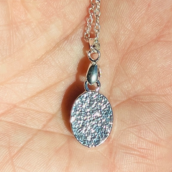 Moss Agate Sterling Silver Necklace, Handmade by Wandering Bunny LLC - Picture 7 of 12